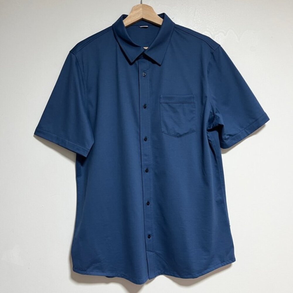 Kit and Ace Deep Navy Short-Sleeve Button-Down Polo - Picture 2 of 10